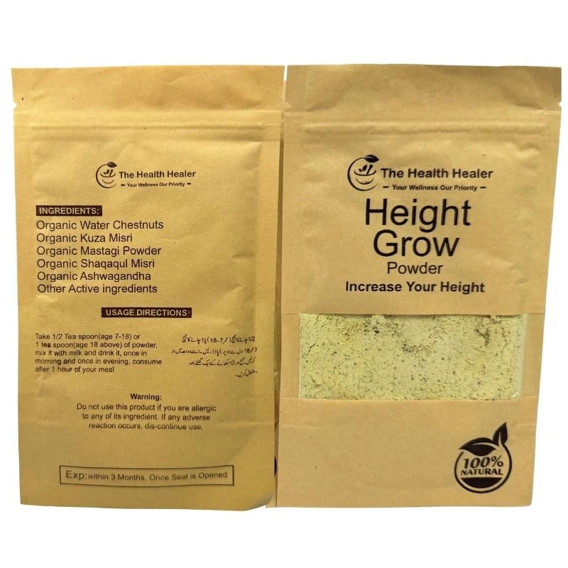 The Health Healer Height Grow Powder – 100% Natural Height Increase Supplement (100 Grams)