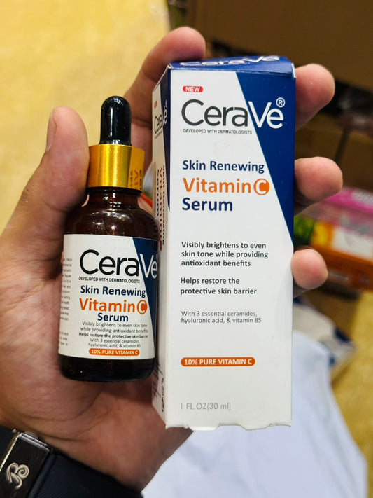 CeraVe Skin Renewing Vitamin C Serum | Brightening Face Serum With 10% Pure Vitamin C, Hyaluronic Acid & Vitamin B5